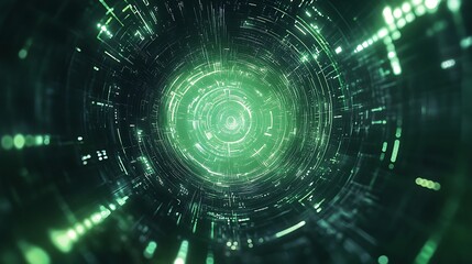 Obraz premium Abstract Green Tunnel