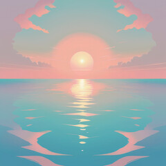 Peaceful sea, with still, mirror-like, turquoise water 