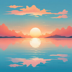 Peaceful sea, with still, mirror-like, turquoise water 