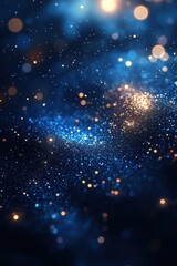 Fototapeta premium Abstract Blue Particle Background with Bokeh Effect