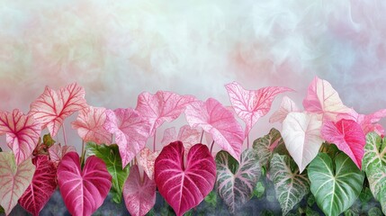 Obraz premium Colorful Leaves with Soft Background and Misty Effect