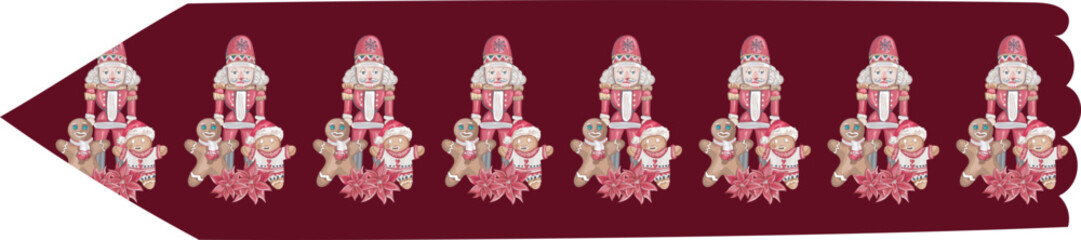 Christmas washi tape on white background. Vector illustration.