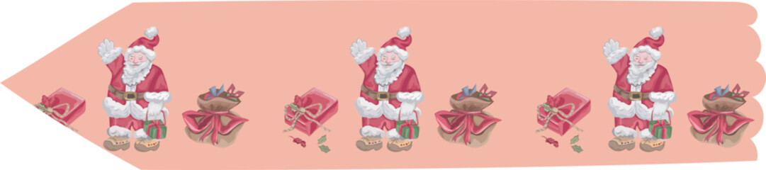 Christmas washi tape on white background. Vector illustration.