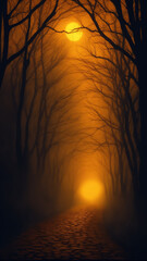 Naklejka premium Halloween scene