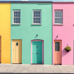 old house in island, colour with flat pastel colours