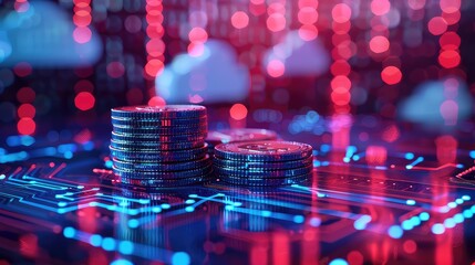 Various Global Economic Business Symbols That Show Economic Growth, Generative AI