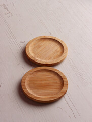 wood table mock up plate empty product business photo display circle kitchen podium object brown old