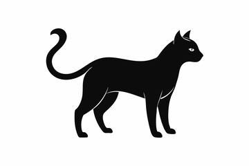 Cat silhouette vector illustration.