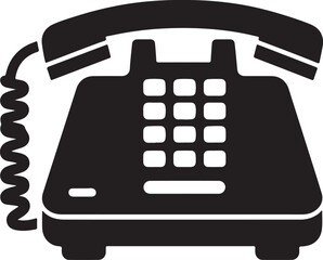 office telephone icon vector art illustration. isolated on white background