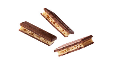 Wafers chocolate bar on transparent background