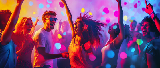 Obraz premium New Year's Eve Moments: Families, Couples, Teenagers, and Business Professionals Celebrating Together with Fireworks, Festive Dinners, Gift Exchanges, and Winter Scenes
