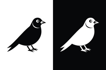 Modern Bird Icon. Black Silhouettes and Vector Elements for Design