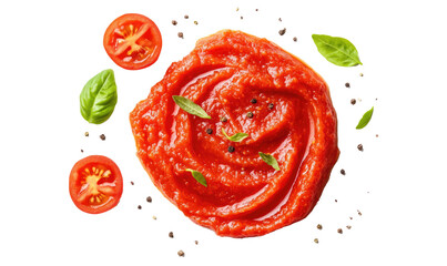 Tomato paste on transparent background