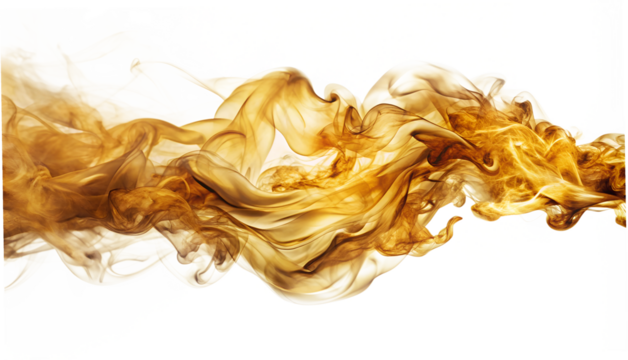 Golden Smoke Transparent Background | Abstract Fog Cloud Overlay Effect - Powered by Adobe