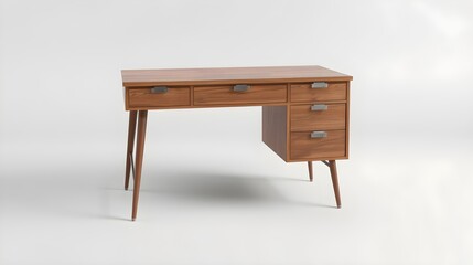 Fototapeta premium Wooden Desk with Metal Accents
