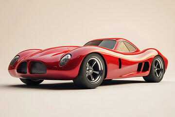 Fototapeta premium A sleek, modern red sports car with a streamlined design and stylish wheels.