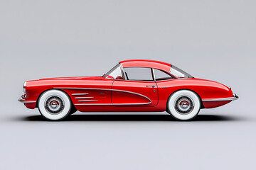 Fototapeta premium A classic red sports car with a sleek design, showcasing vintage automotive aesthetics.