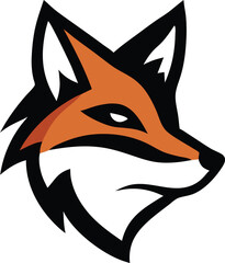 Obraz premium Bold Fox Head Logo Design Illustration