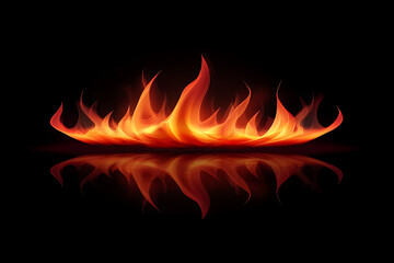 A stylized depiction of flames with a reflective surface, emphasizing warmth and energy.