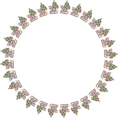 Cute christmas wreath. Vector illustration.