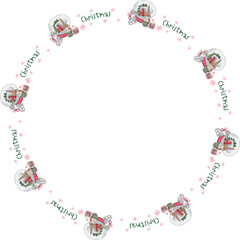Cute christmas wreath. Vector illustration.