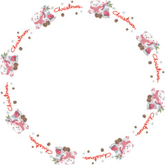 Obraz premium Cute christmas wreath. Vector illustration.