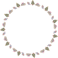 Cute christmas wreath. Vector illustration.