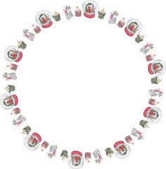 Cute christmas wreath. Vector illustration.