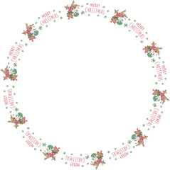 Cute christmas wreath. Vector illustration.