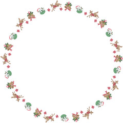 Cute christmas wreath. Vector illustration.