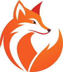 Obraz premium Orange Fox Logo Design Concept Illustration