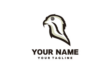 American Bird Head Outline Wildlife Illustration Logo Design