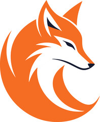 Obraz premium Orange Fox Logo Design Illustration Graphic