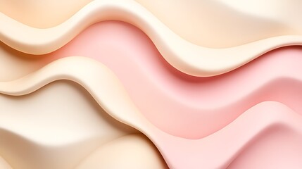Obraz premium 3D pastel shapes in soft pink and beige with subtle shadows for beauty graphics