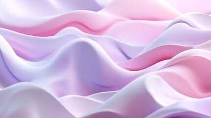 Obraz premium 3D render of pastel wave patterns in soft pink and lavender for beauty graphic resources