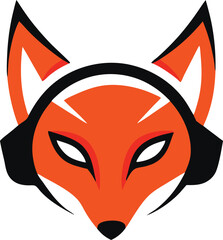 Orange Fox Animal Logo Design Illustration