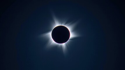 Stunning Solar Eclipse Captured in Celestial Majesty Against a Darkened Sky