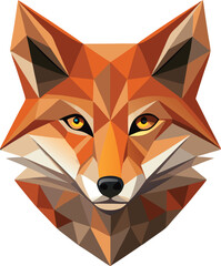Obraz premium Geometric Fox Portrait, Low Poly Art
