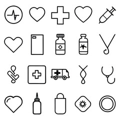 A versatile set of medicine and healthcare icons including medication, doctors, Medicare, and medical tools. Perfect for healthcare apps, websites, and educational designs.
