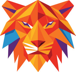 Geometric Tiger Head Illustration Design