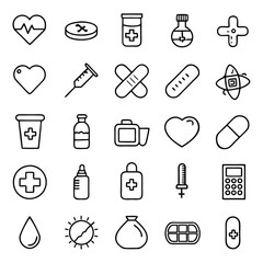 A versatile set of medicine and healthcare icons including medication, doctors, Medicare, and medical tools. Perfect for healthcare apps, websites, and educational designs.
