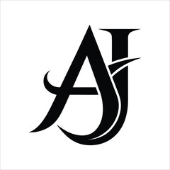 Modern letter AJ logo design template