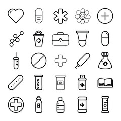 A versatile set of medicine and healthcare icons including medication, doctors, Medicare, and medical tools. Perfect for healthcare apps, websites, and educational designs.
