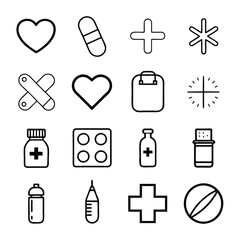 A versatile set of medicine and healthcare icons including medication, doctors, Medicare, and medical tools. Perfect for healthcare apps, websites, and educational designs.
