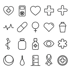 A versatile set of medicine and healthcare icons including medication, doctors, Medicare, and medical tools. Perfect for healthcare apps, websites, and educational designs.
