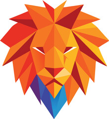 Geometric Lion Head Design Abstract Art