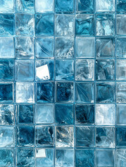 Square glass tiles with colorful marbled patterns. Geometric arrangement with textured style. Decorative interior design and tile concept. For wallpaper and surface design