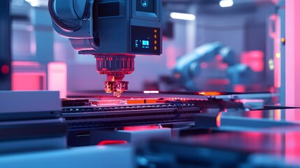 Robotic vision sensor camera system in intellegence factory,manufacturing industry for industry 4.0 and technology concept.