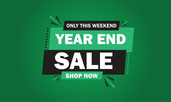 End of year sale banner template design. Big sale event on red background. Social media, shopping online. vector