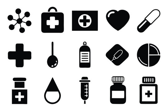 A versatile set of medicine and healthcare icons including medication, doctors, Medicare, and medical tools. Perfect for healthcare apps, websites, and educational designs.
